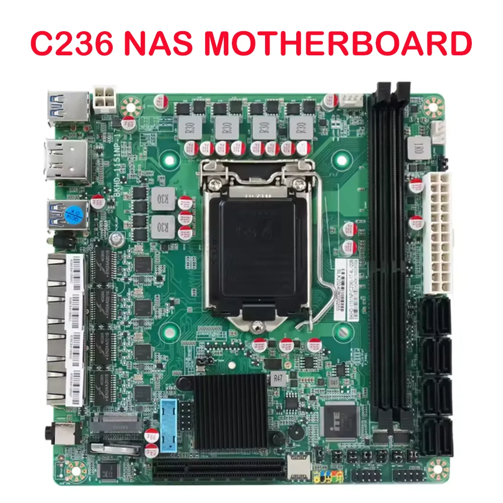 

Новая материнская плата C236 NAS LGA1151 4 * I226 2.5G LAN 8 SATA 3.0 M.2 NVME 2 * DDR4 NAS-плата для 9th Celeron/Pentium Core i3/i5 E3 V5V6