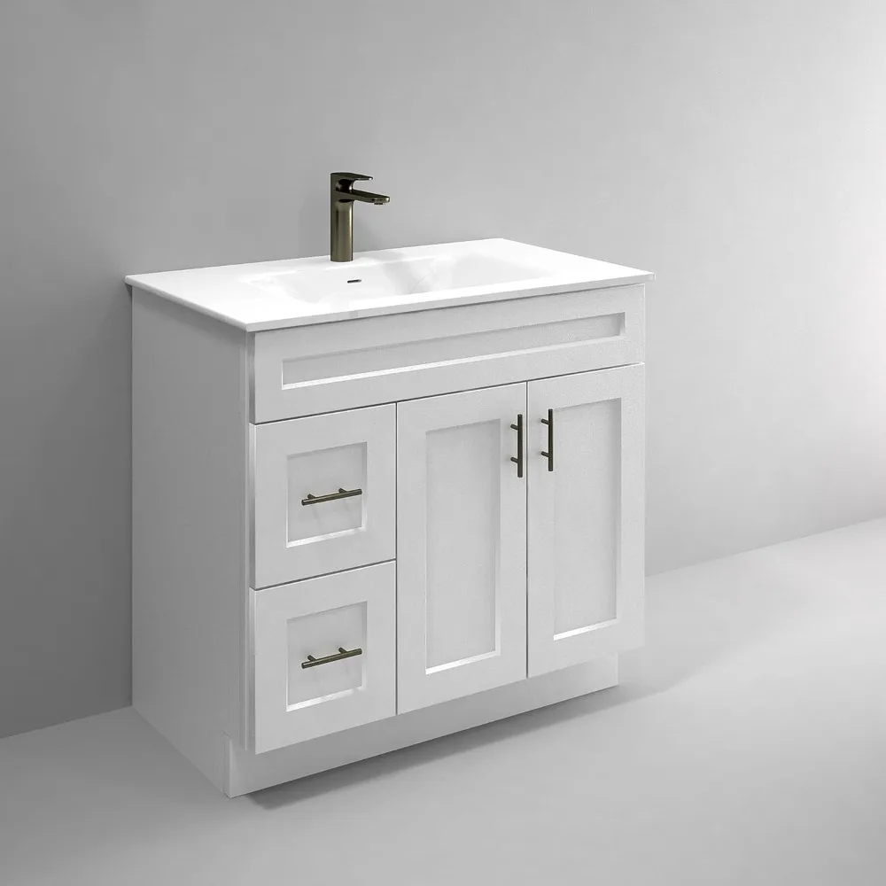 White Bathroom Vanity Sink Base Drawers 36