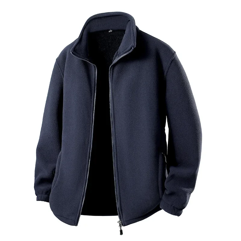 

Модная мужская флисовая куртка, осенне-зимнее утолщенное плюшевое пальто, верхняя одежда большого размера, качественный топ, повседневная куртка свободного покроя