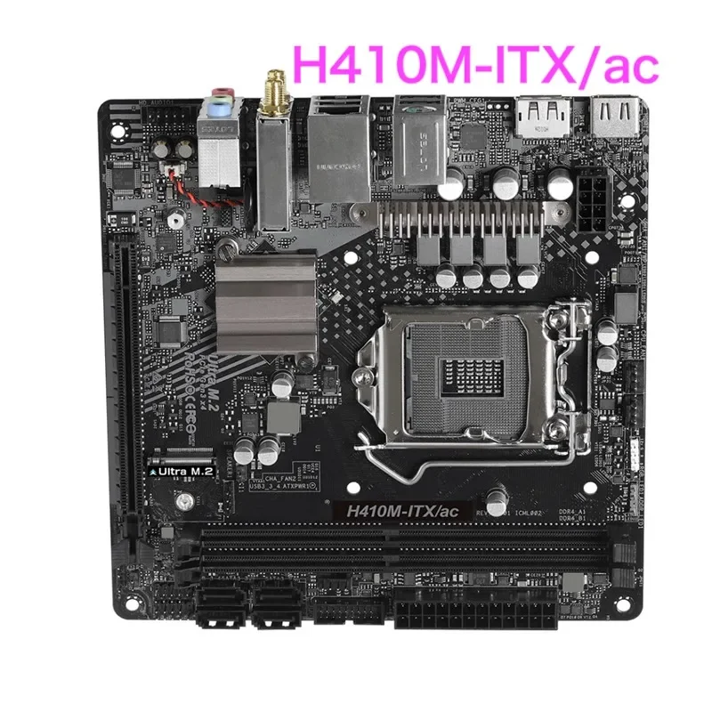 Suitable For ASROCK H410M-ITX/ac Desktop Motherboard H410M-ITX/AC LGA 1200 DDR4 H410M Mainboard 100% Tested OK Fully Work