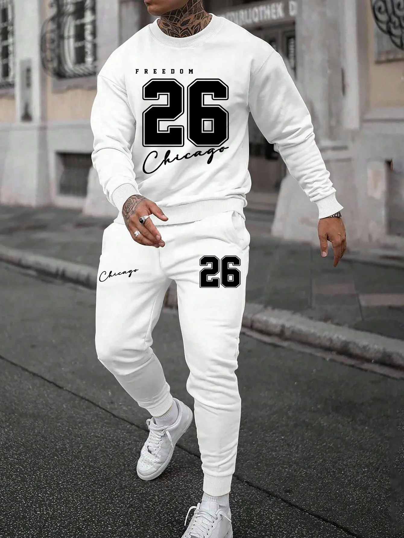 

2025 New Autumn and Winter Trendy sportswear Pants Set for Men: Loose, casual, Fitted Zippered long-sleeved sweatshirt 2-piece s
