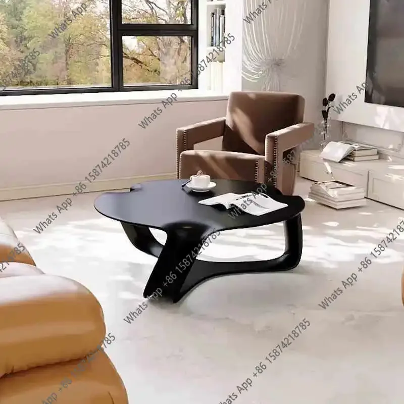 X Designer Creative Fiberglass Electroplating Silver Coffee Table Model Room Special-shaped Irregular Hollow