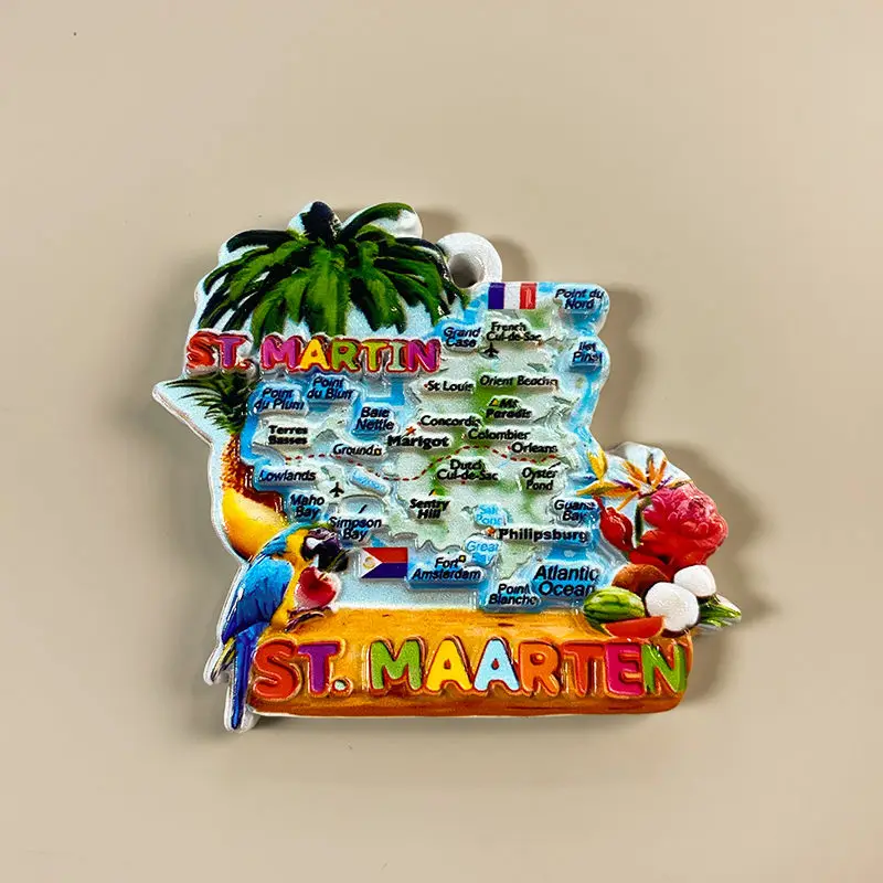 

San Martin 3D Map Fridge Magnet Tourist Souvenir Creative Painted Magnetic Home Decorations