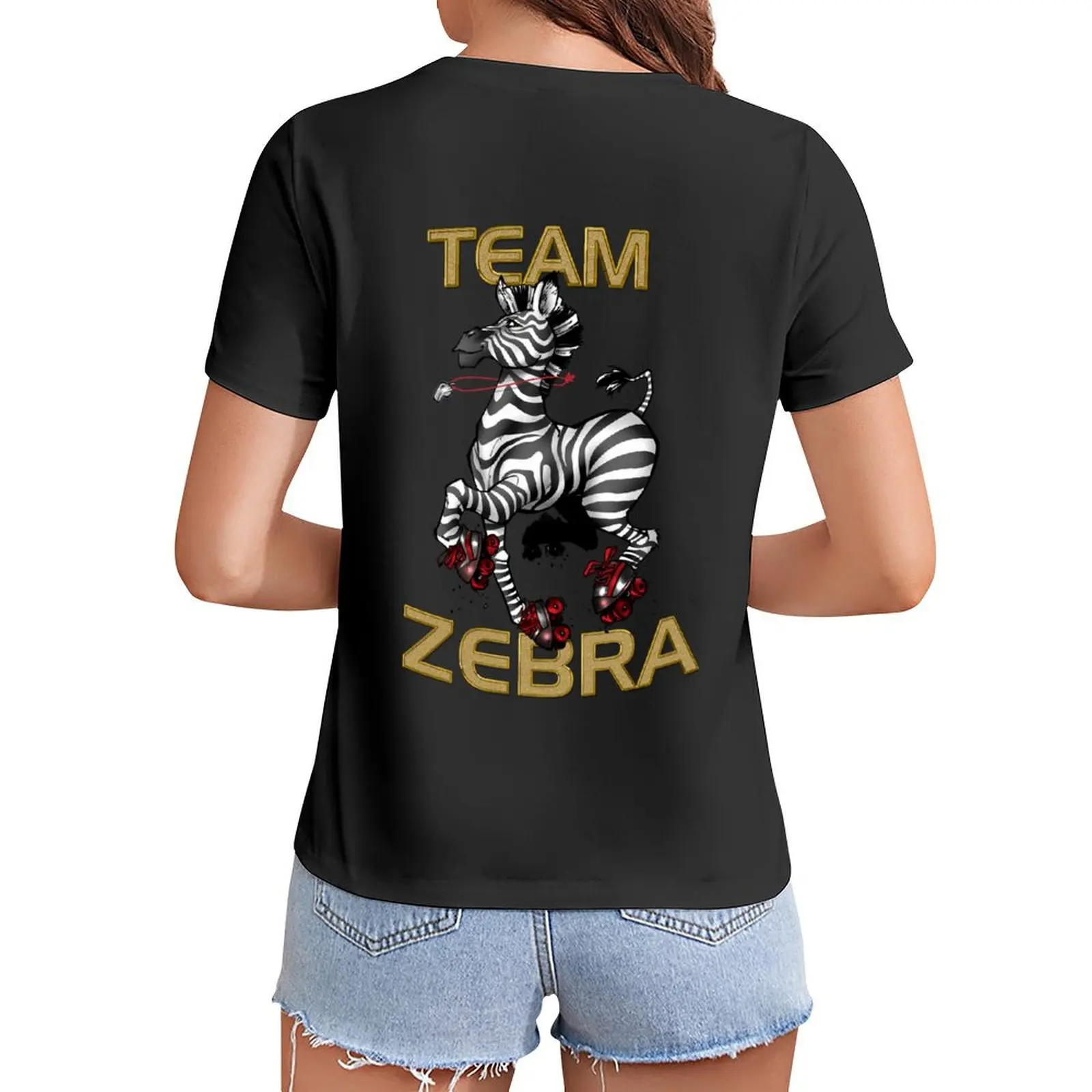 

Team Zebra T-Shirt quick-drying tops animal print korean Women's clothes