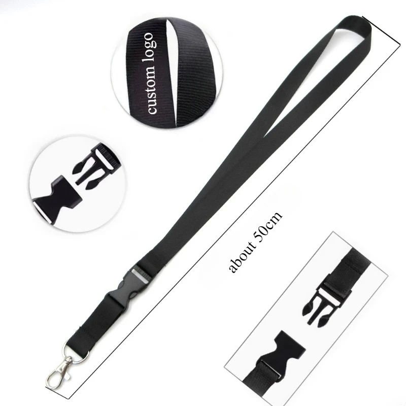 100PCS Free Custom Lanyard Customized Pattern / LOGO Neck Hanging Rope Colorful Printing DIY Straps 2CM Width