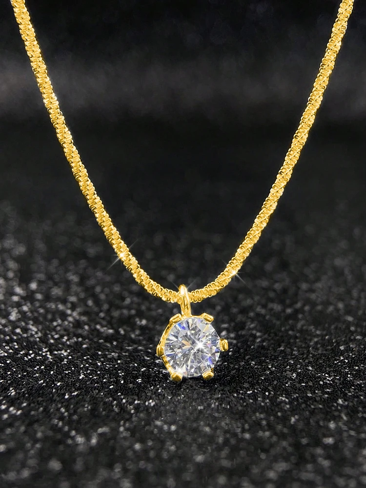 925 فضة البساطة الأزياء الكلاسيكية الزركون تألق قلادة للنساء الذكرى حزب جودة عالية غرامة المجوهرات