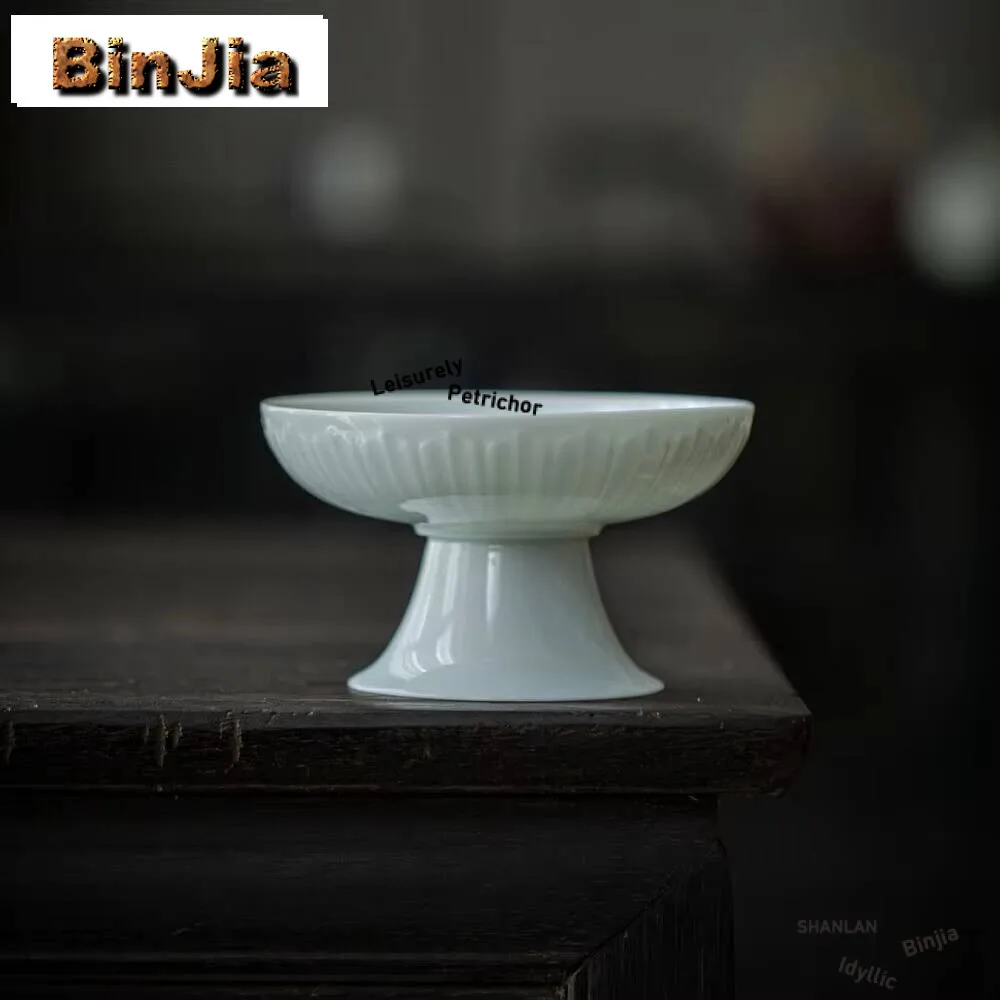 

Туманный синий поднос для чая ручной работы на высоких ножках, бытовой креативный держатель для чайника, бутик-доска, тарелка с фруктами, китайский чайный сервиз, ремесло