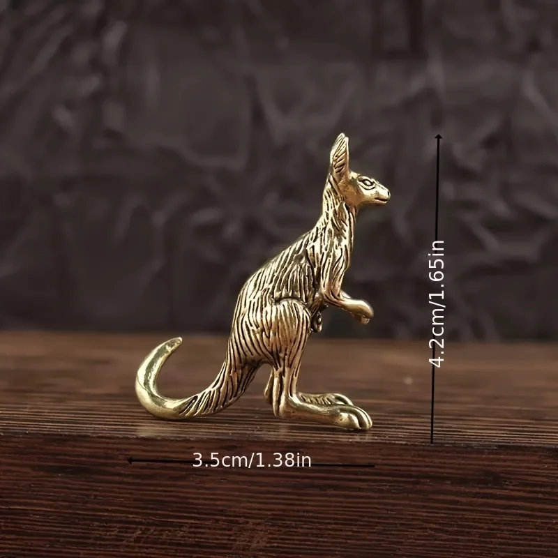 1/3 Stück Messing-Känguru-Statuen, Outback-Themen Schreibtischdekoration, Australische Tier-Geschenke – Detail 2