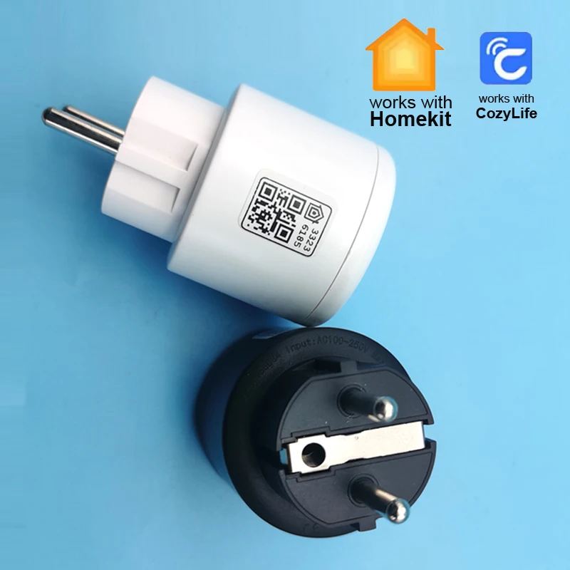 

HomeKit Smart EU Plug WiFi Розетка 16a Мониторинг мощности Функция синхронизации Поддержка Alexa Google Assistant Cozylife APP SmartThings