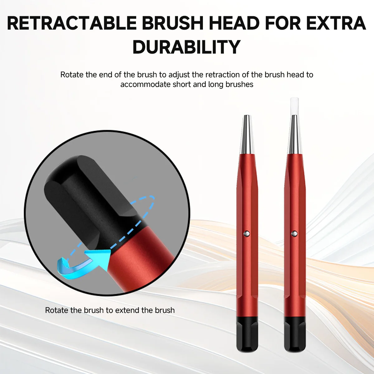 3Pcs/Set Rust Removal Brush Pen Glass Fiber / Brass /Steel /Nylon Brush Pen Shape Watch Parts Polishing Cleaning Tool