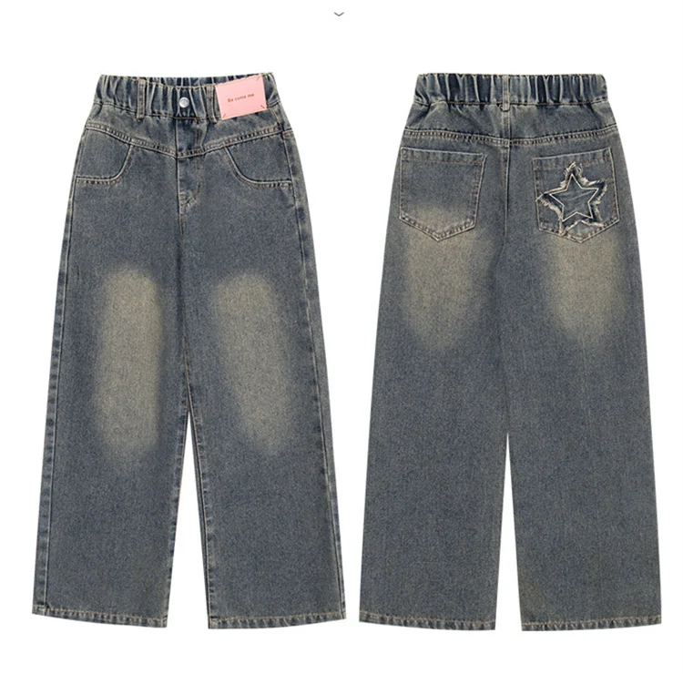 Koreanischer Stil Kinder Isolierte Jeans für Mädchen Baby Warme und Dicke Thermo-Denim-Hosen für Mädchen Herbst Winter Hosen für Kinder – Detail 11