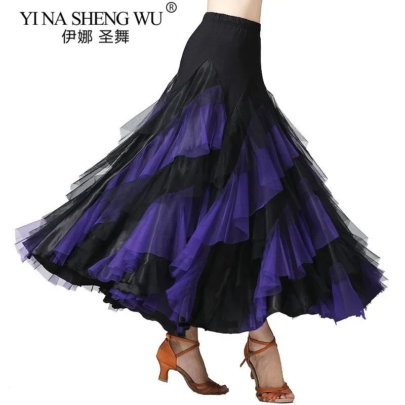 Abito da Flamenco Spagnolo per Donna, Gonna Lunga Ampia per Danza da Sala, Valzer, Salsa, Tango, Costume Professionale da Palcoscenico