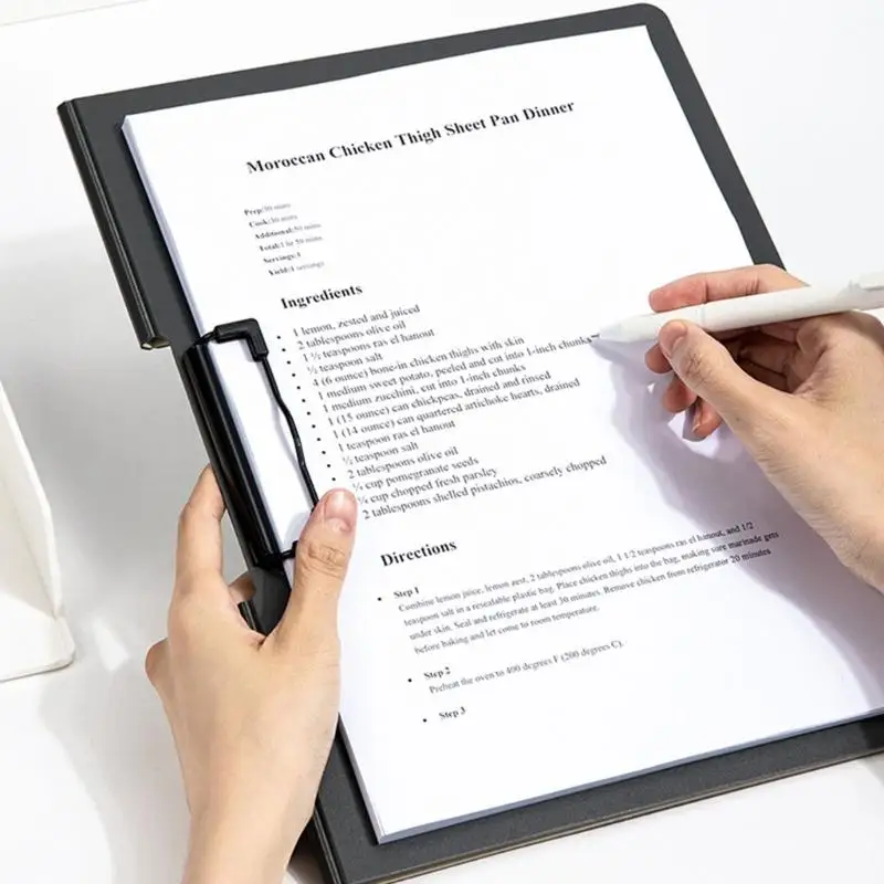 ダブルメタルクリップ標準サイズフリッピングクリップボードD2RC付きファイルオーガナイザークリップボード