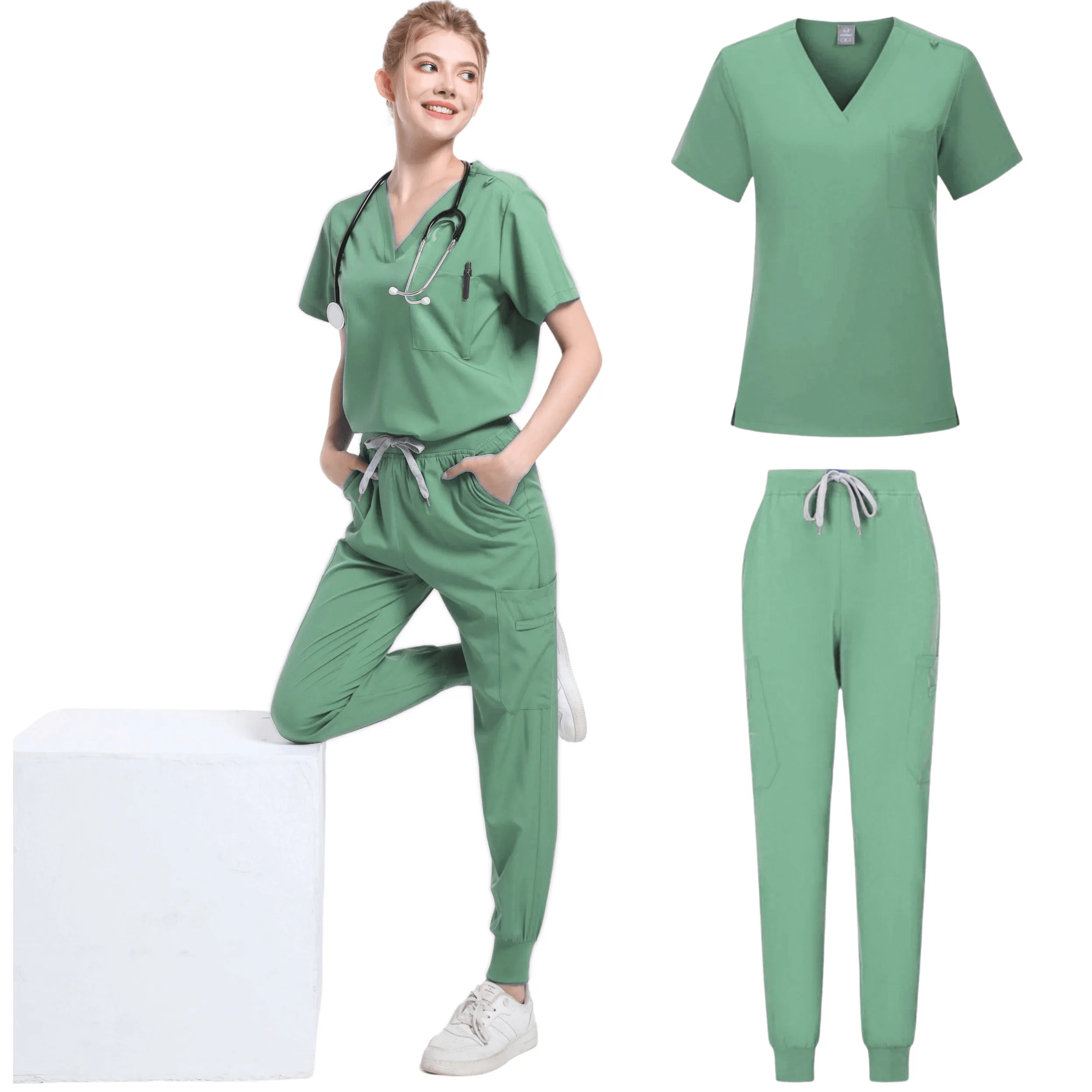 Scrubs Medical Uniforms Woman Multicolour SPA Beauty Uniform Dentist Veterinary Working Clothes Unisex Phary Clinic Scrub Set