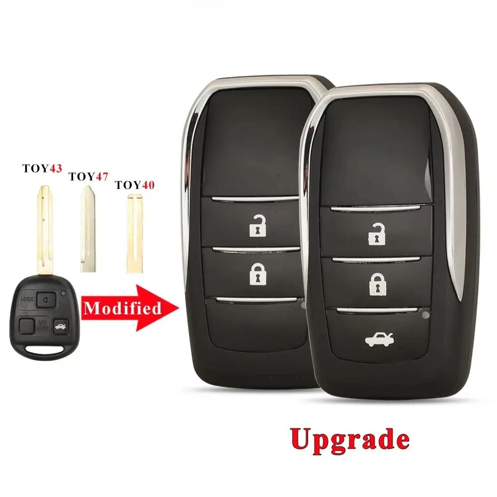 

Modified Flip Remote Key Shell Case Fob for Toyota Camry Corolla Prado 120 RAV4 Kluger Previa FJ Cruiser Land Cruiser