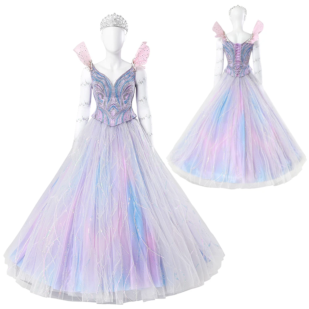 

Glinda Wicked Cosplay Costume Adult Women Purple Dresses Halloween Roleplay Dress Suit Fantasy Outfit Halloween Carnival Outfits