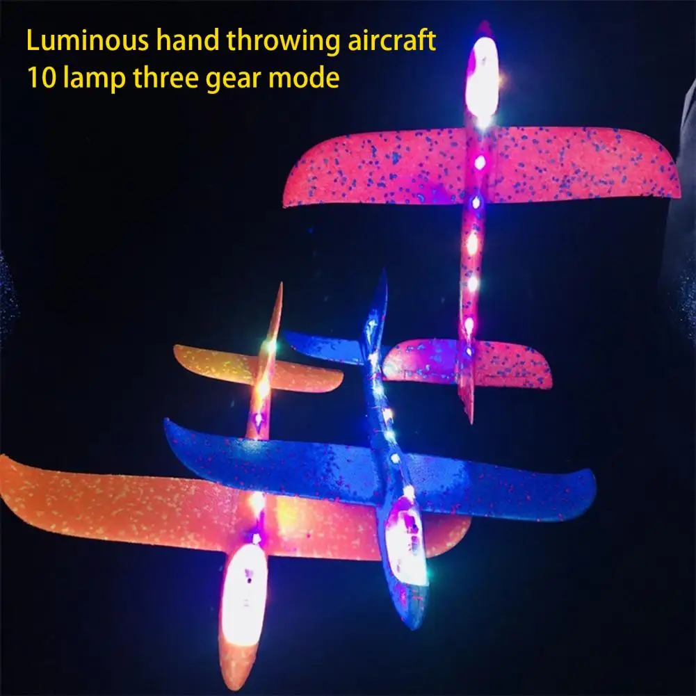 Funny Flying Planes Toy  3-speed Flashing Lightweight Glowing Plane Toy  LED Glowing Flying Glider Planes Game