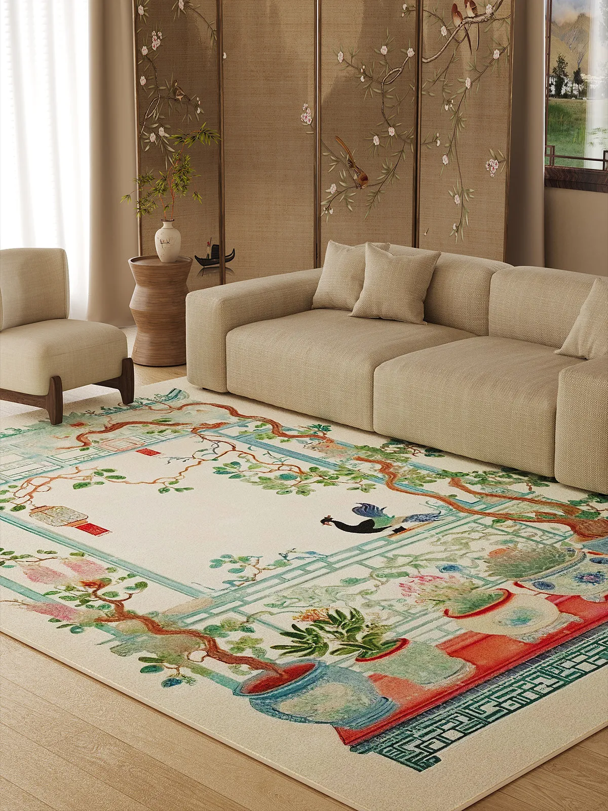 

Ковер VIKAMA в стиле ретро, класса люкс, с высококачественной текстурой, для гостиной (под диван) и спальни (прикроватный), нескользящий, полностью закрывающий поверхность - Декор для дома