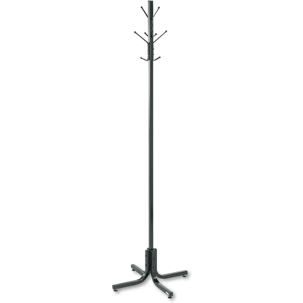

Safco Products 4163BL Costumer Coat Rack Tree, 4 Double Hooks, Black