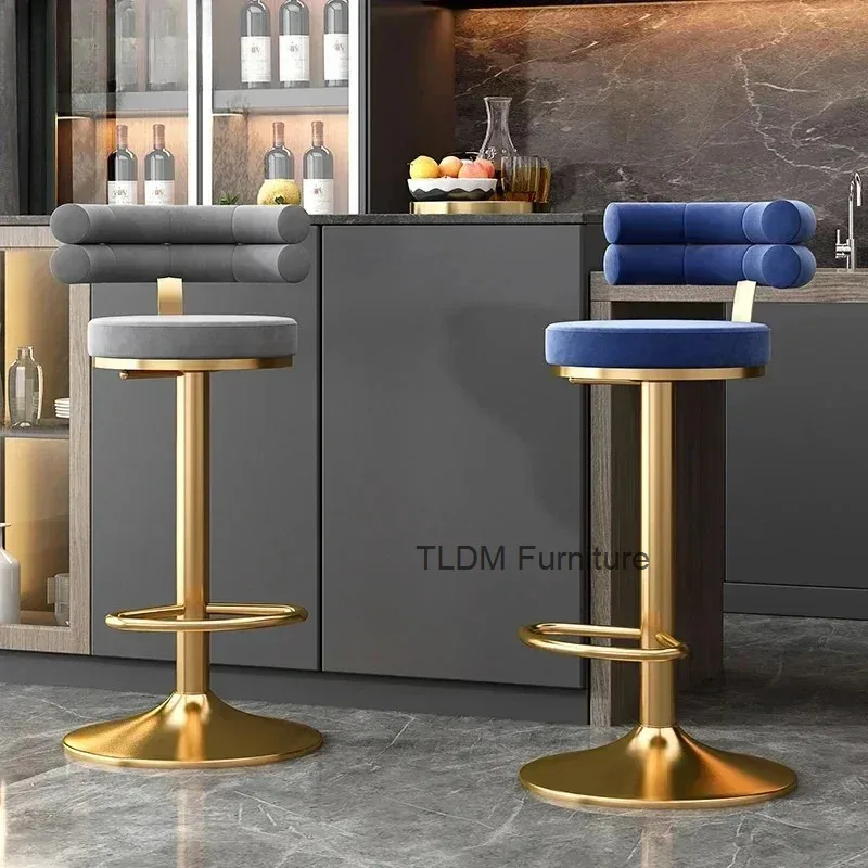 

Luxury Lounge Bar Chairs Backrest Kitchen Outdoor Designer Cafe Stools Dining Swivel Chaises Salon A Manger Bar Furnitures