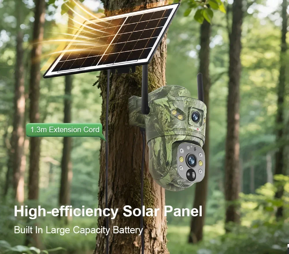 LS VISION 4G Solar Trail Camera Dual Screen WiFi Game Camera with Motion Activated Night Vision  Waterproof for Wildlife Hunting