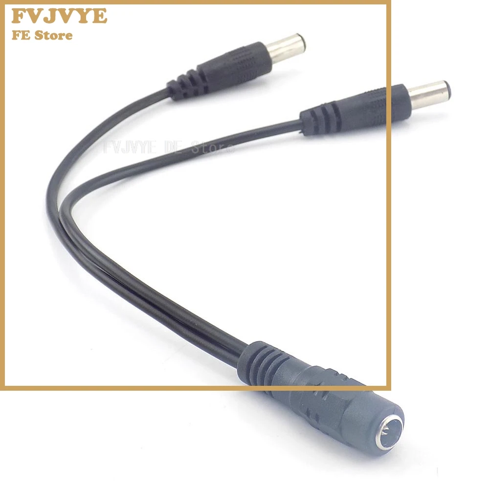 5.5mm*2.1 DC 12V 1 Female to 2 Male way connector Splitter Plug DC Power Supply extend Cable for Camera led strip light D5