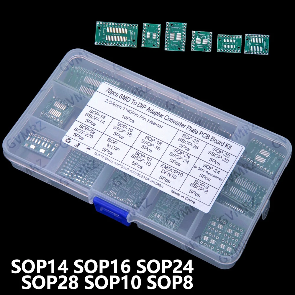 70PCS SOP14 SOP16 SOP24 SMD to DIP Adapter Converter Plate PCB Board kit SOP28 SOP10 SOP8 SOP28 SOP20 SOP