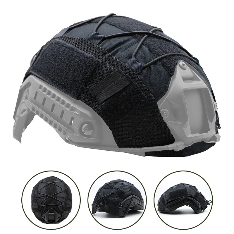 1 pz Tactical Helmet Cover per Fast MH PJ BJ casco Airsoft Protector Cover accessori ciclismo casco Net con cavo elastico