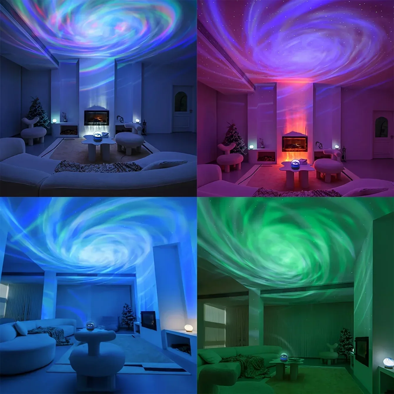 Aurora projeção luz de palco usb led projetor decorações de festa de natal controle remoto 7 cores sonhador céu festa luzes da noite