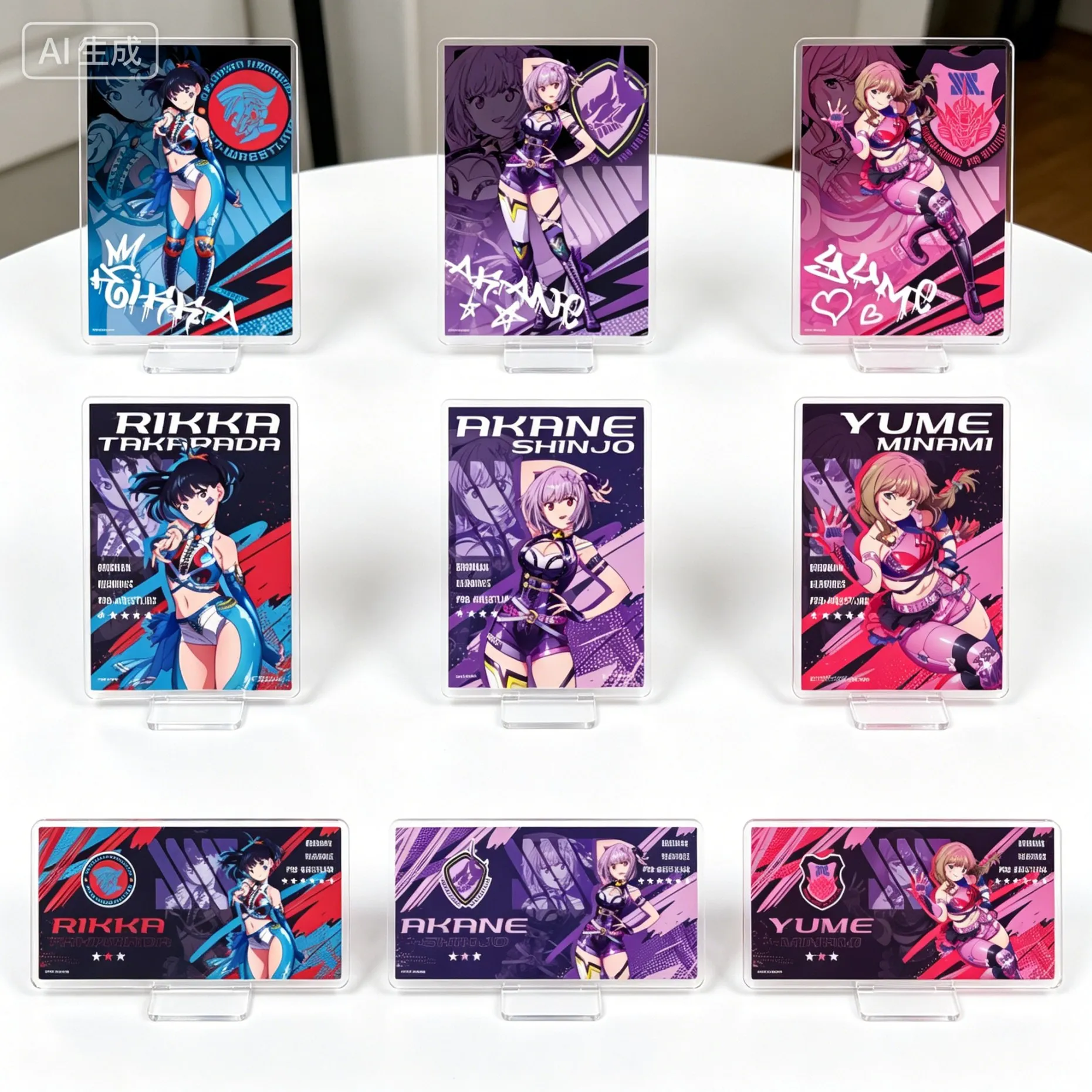 Gridman Universe Rikka Takarada Akane Shinjo Minami Yume rectangle Acrylic Stand Model Plate Keychains desk decorations
