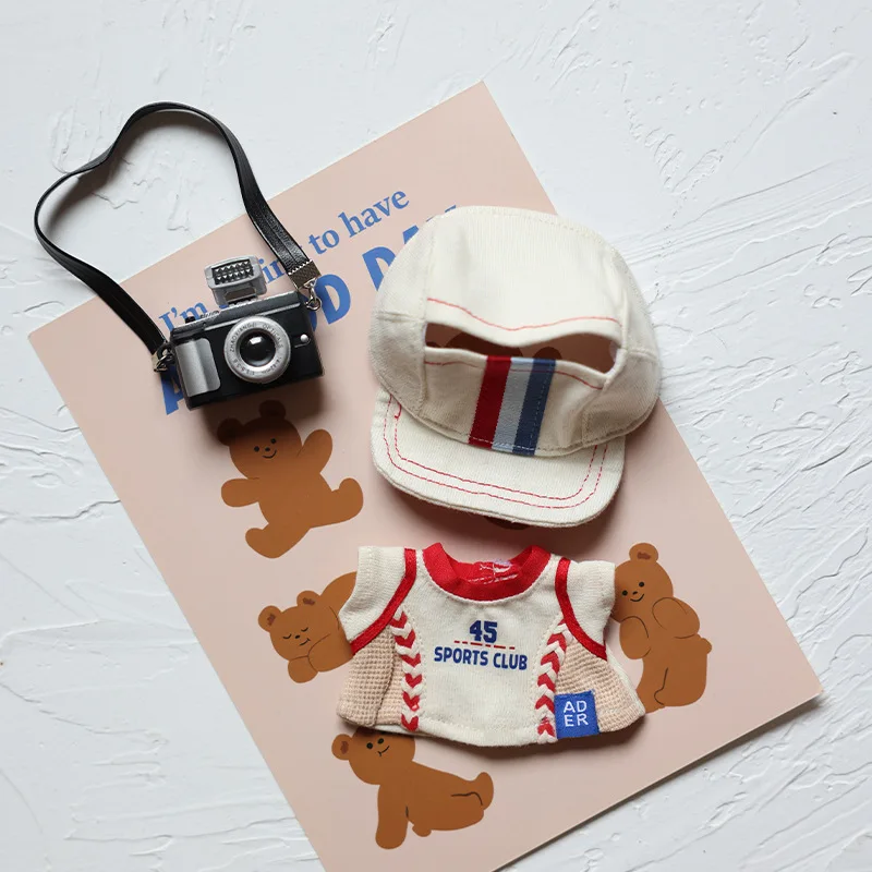 For Labubu Clothes American Baseball Suit 17cm Doll Dressing Game Vinyl Pendant Doll Clothing DIY Sportswear Boy Gift Toy