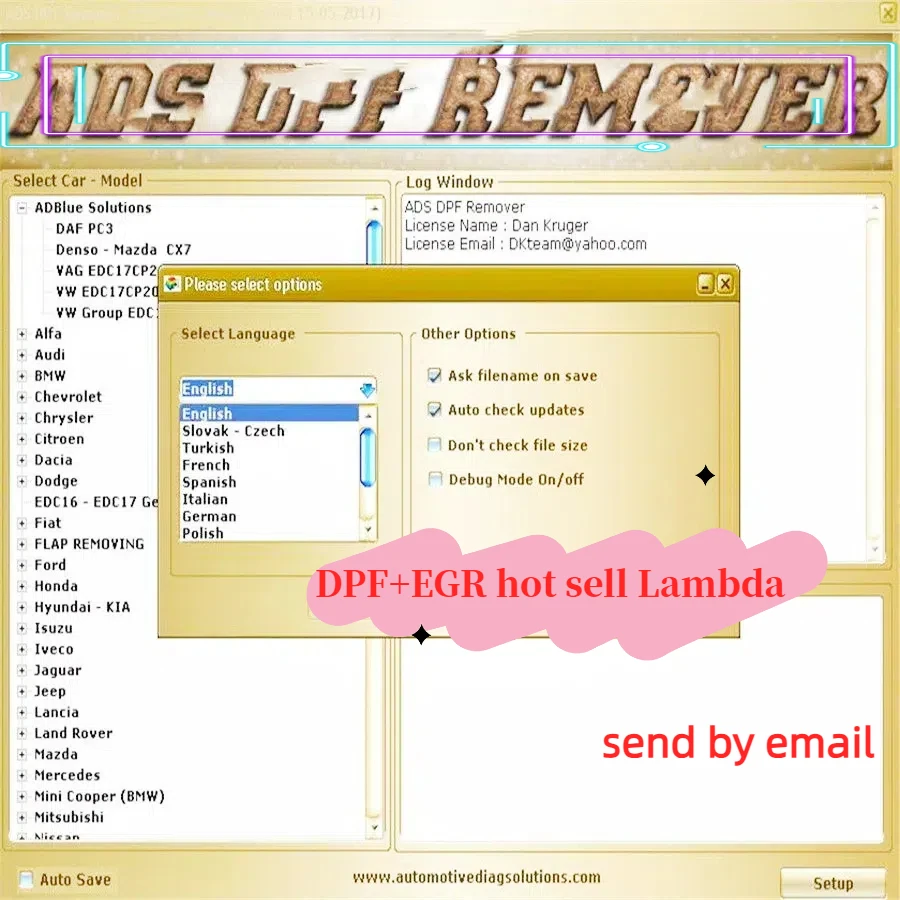 

2024 new car accessories tools DPF+EGR hot sell Lambda Remover Full 2017.5 Version Software + Unlock keygen + Install Video