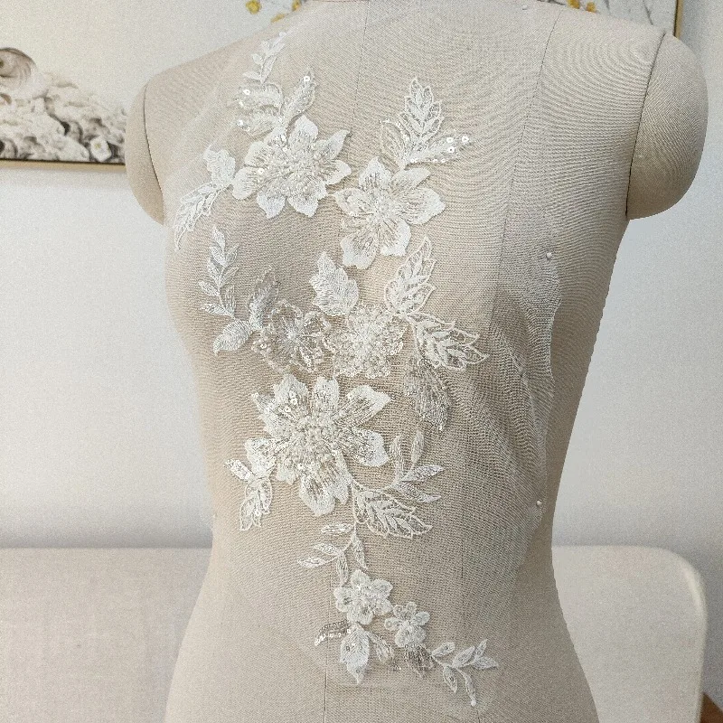 

Роскошные вышитые бисером кружевные цветочные аппликации для рукоделия, аксессуары для украшения головных уборов