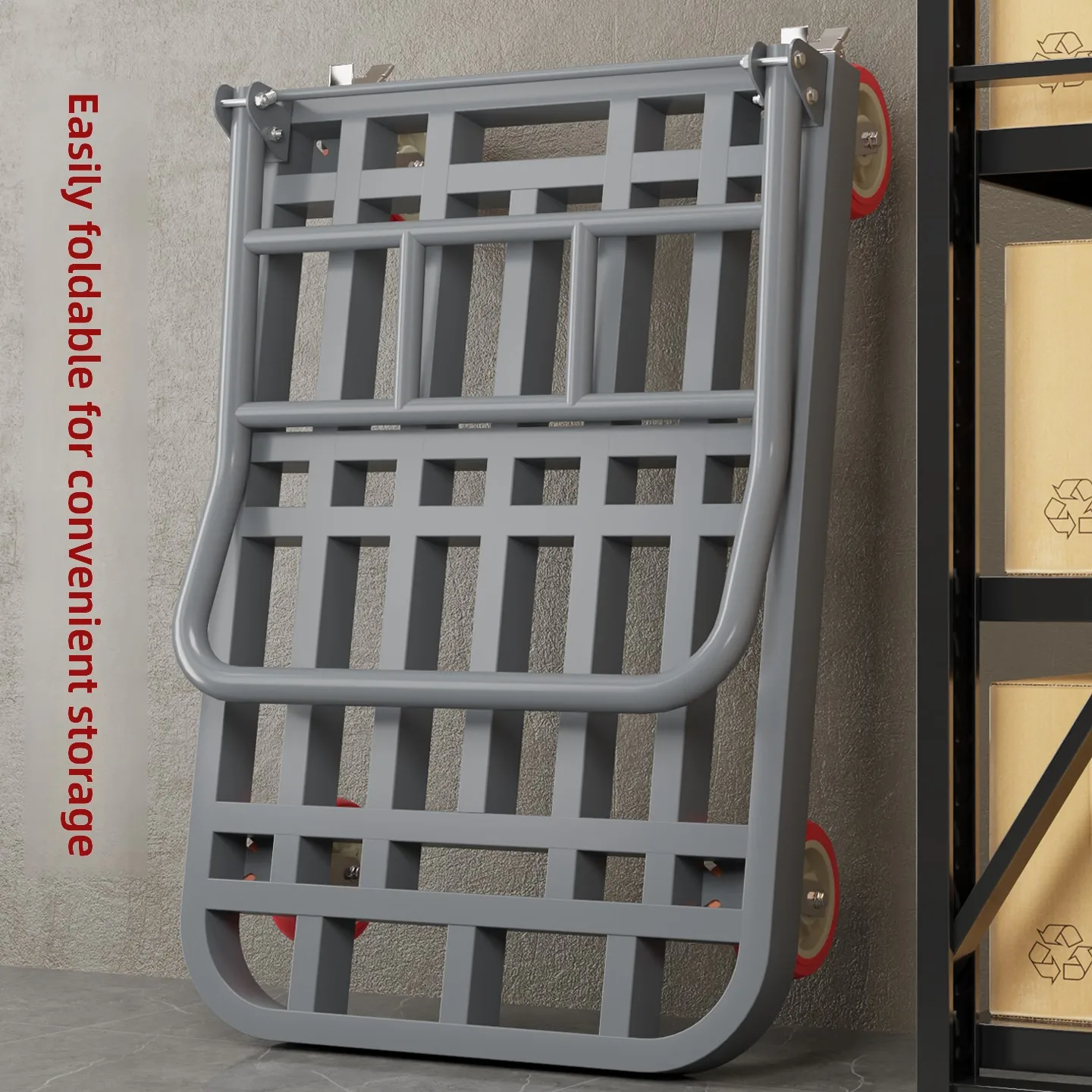 

trolley silent folding steel pipe four-wheel flat trailer