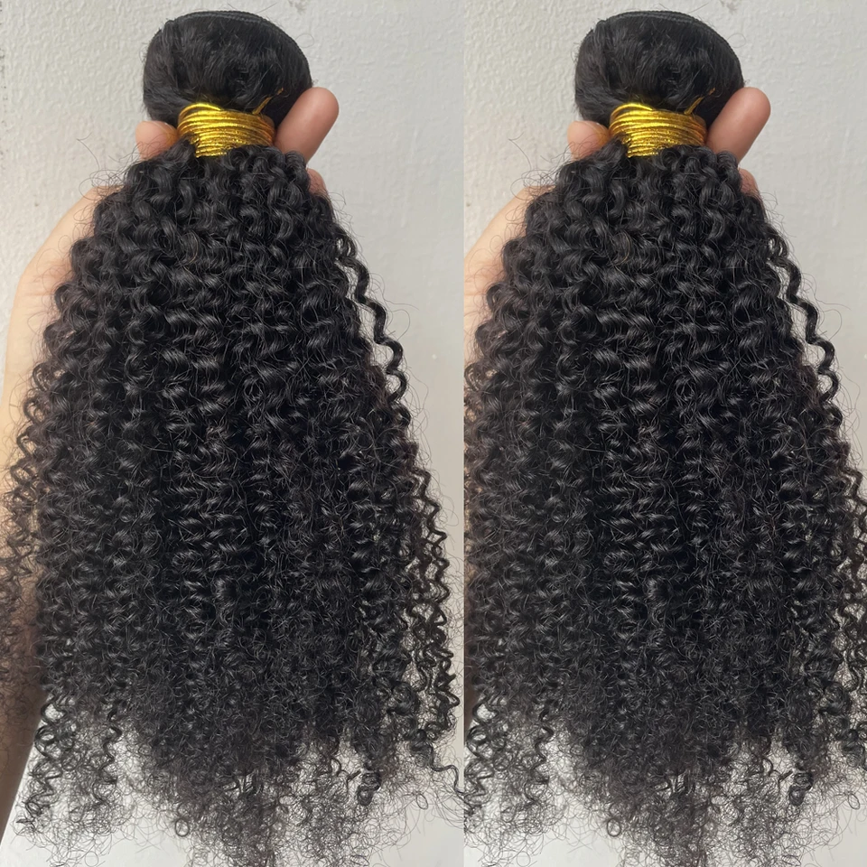4C Afro Kinky Rizado Virgen Brasileño Cabello Humano Weft Extensiones Paquete para Mujeres Afroamericanas Tejido de Cabello 5