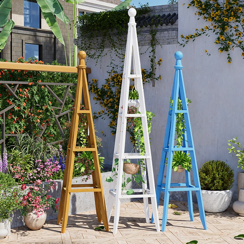 

Creative tripod flower trellis decorative rack clematis rose stand courtyard balcony plant climbing trellis