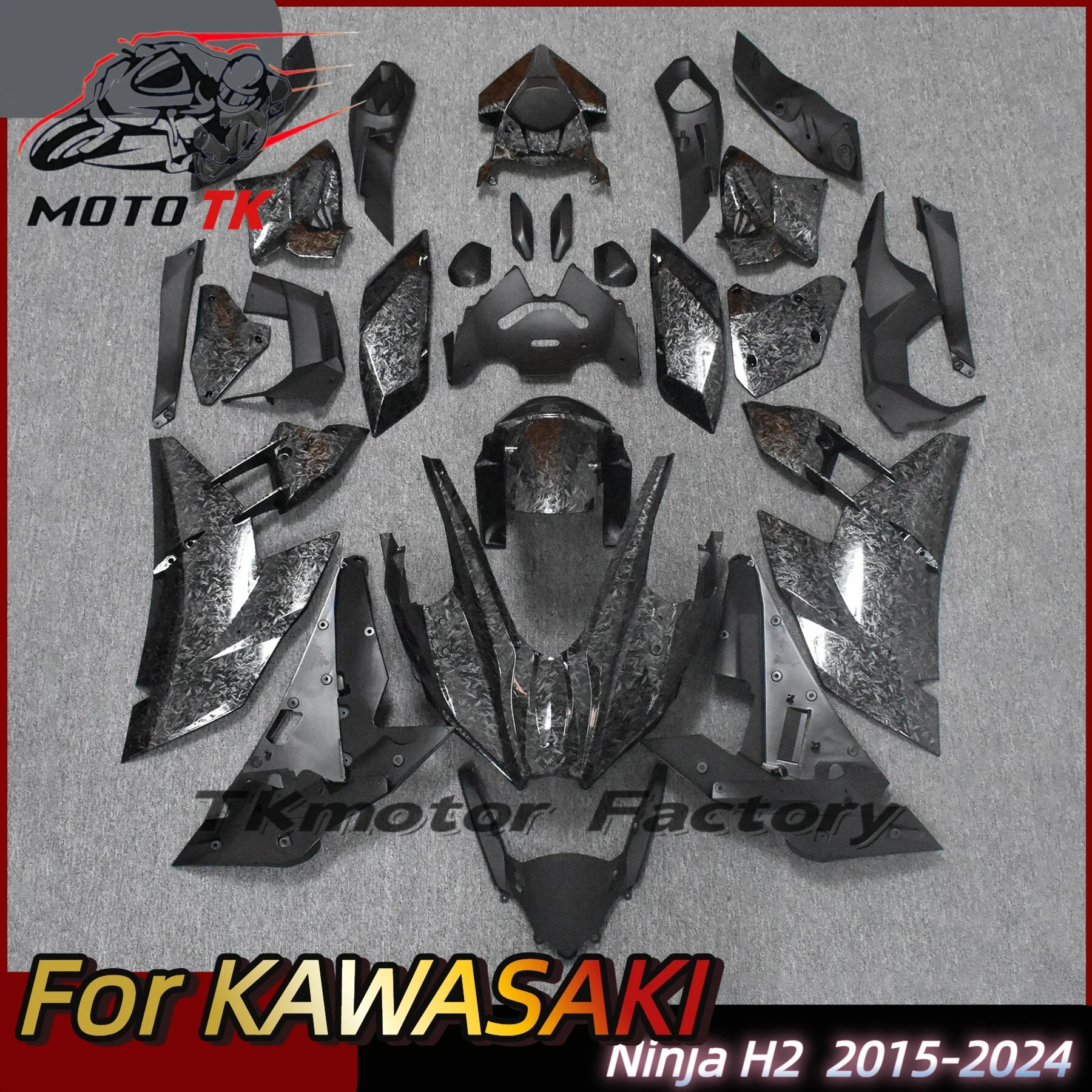 For KAWASAKI NINJA H2 H2R 2015-2024 Carbon Fiber Paint Motorcycle Fairing Kits Guard Cowl Protection Modified Accessories
