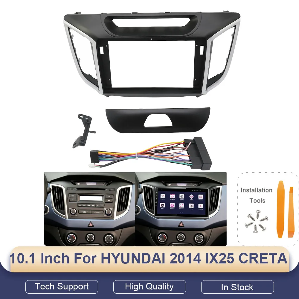 9 Inch 2DIN Car Stereo Dash Kit For Hyundai IX25 Creta 2014-2019 Radio Fascia Panel CANBUS Wiring Harness Frame
