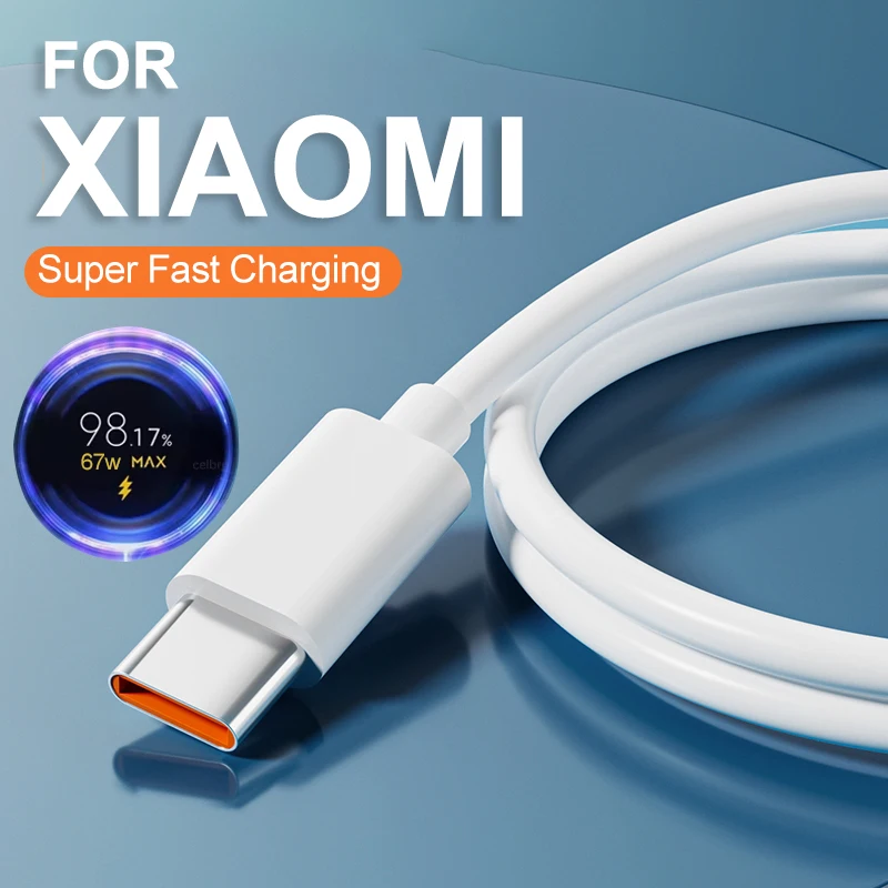 67W USB A To USB C Super Fast Charging Cable For Xiaomi 15 14 13 Pro Mi 11 Ultra Type C Quick Charge Wire For Redmi Note K20 Pro