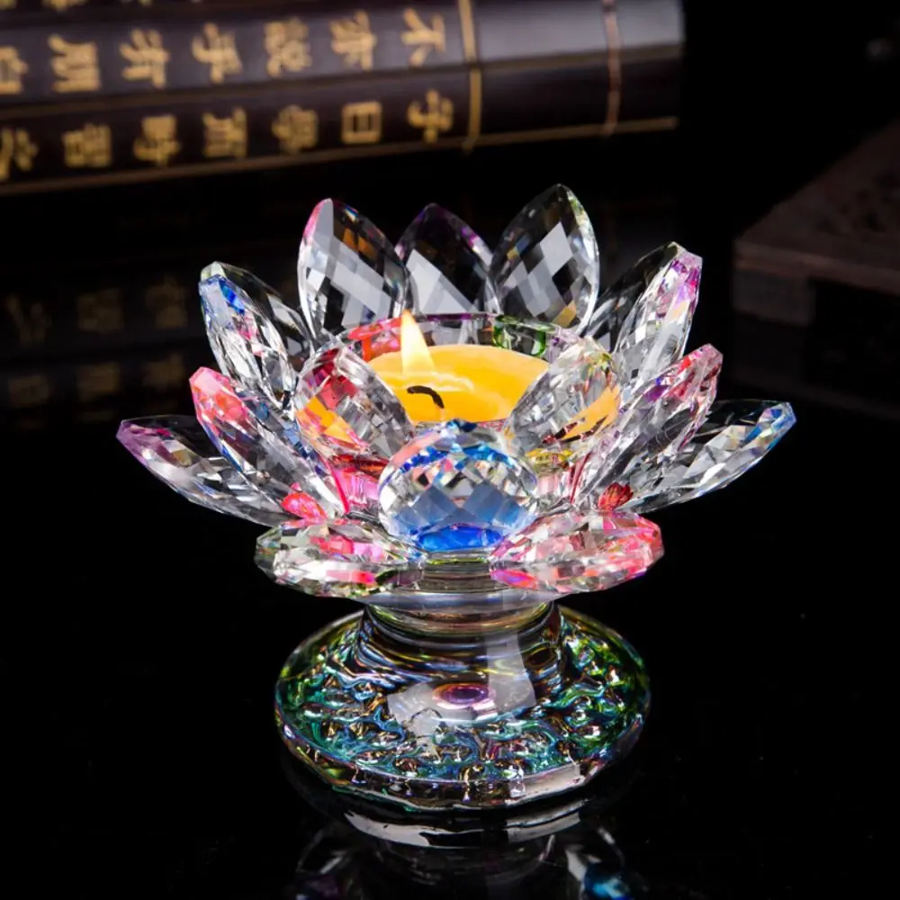 

Lotus Flower Quartz Crystal Lotus Tall Feet Purity Lotus Candlestick Holder Multicolor Tall Feet Lotus Figurines