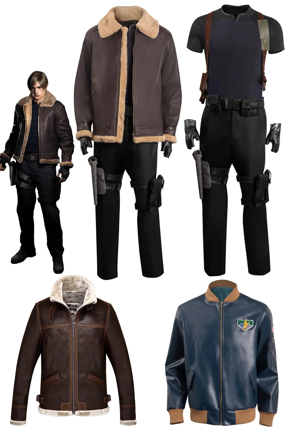 

Leon Kennedy Cosplay Jacket Men Costume Game Resident 4 Re Roleplay Fantasia Outfits Man Halloween Carnival Party Cloth For Male