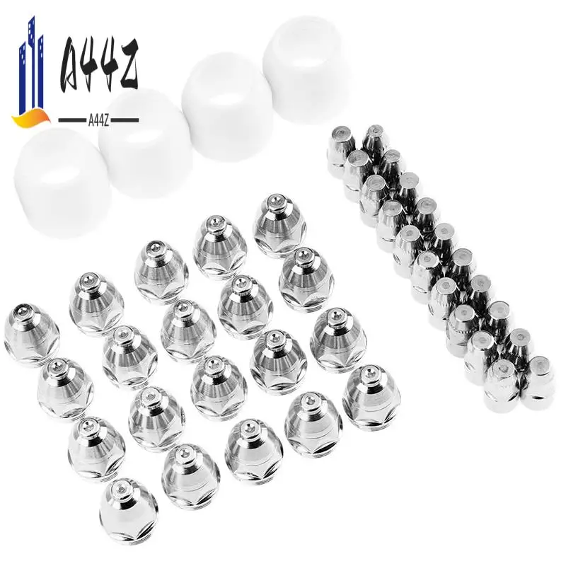 

A44Z-45Pcs P80 Cutting Torch Consumable Kit Electrode Tip Nozzle 1.5Mm Cup Roller Guide Wheel Outfit Plasma Cutter Consumable