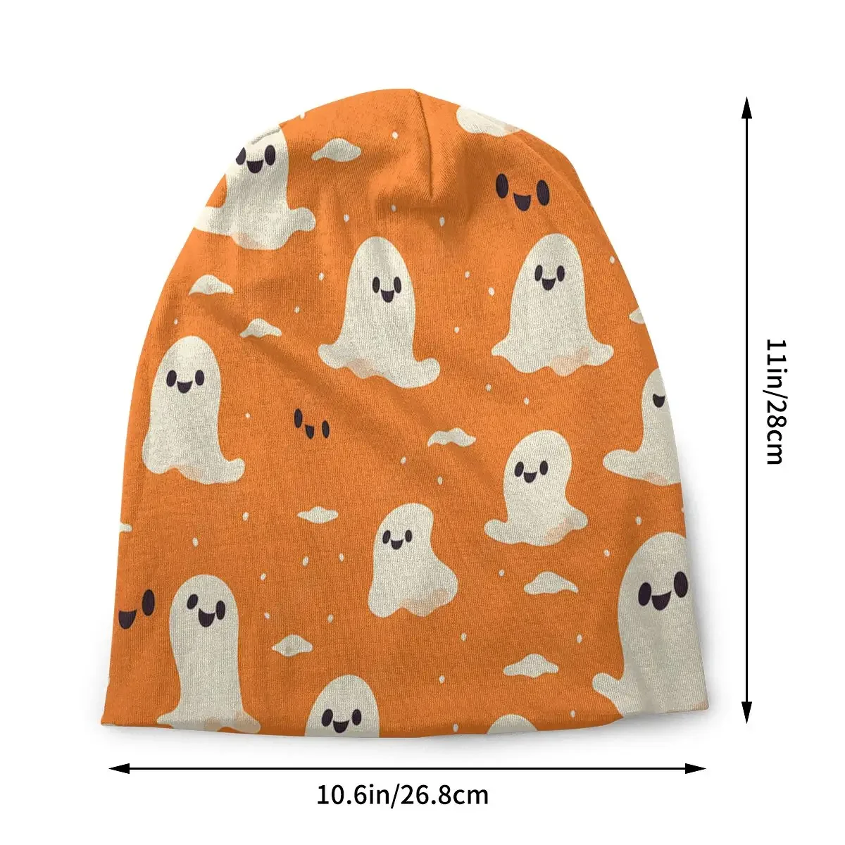 Little Ghost Cartoon Fashion Beanie Caps Halloween Trick or Treat Skullies Beanies Ski Caps Soft Thin Bonnet Hats