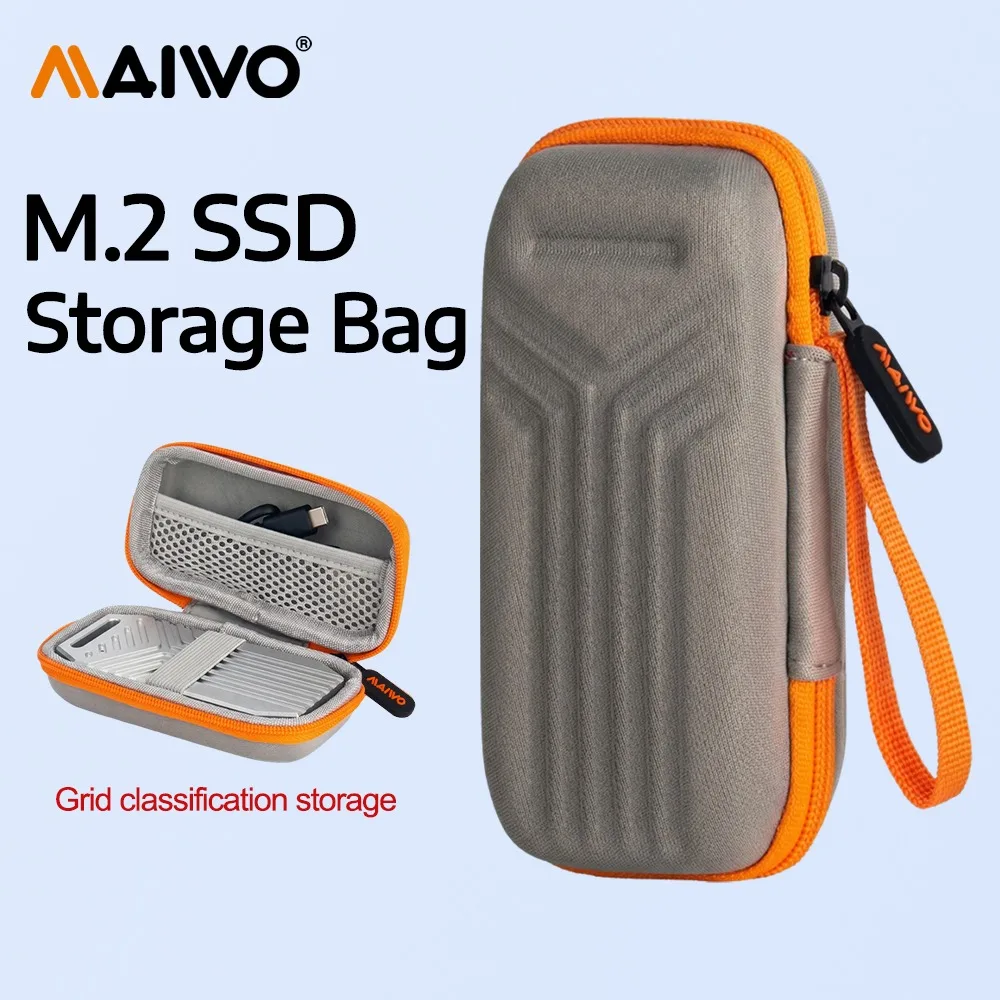 

Сумка для хранения SSD MAIWO M.2, защитный чехол для M.2/2.5'' SSD/HDD, для внешних жестких дисков/наушников/кабелей передачи данных, портативный чехол для HDD