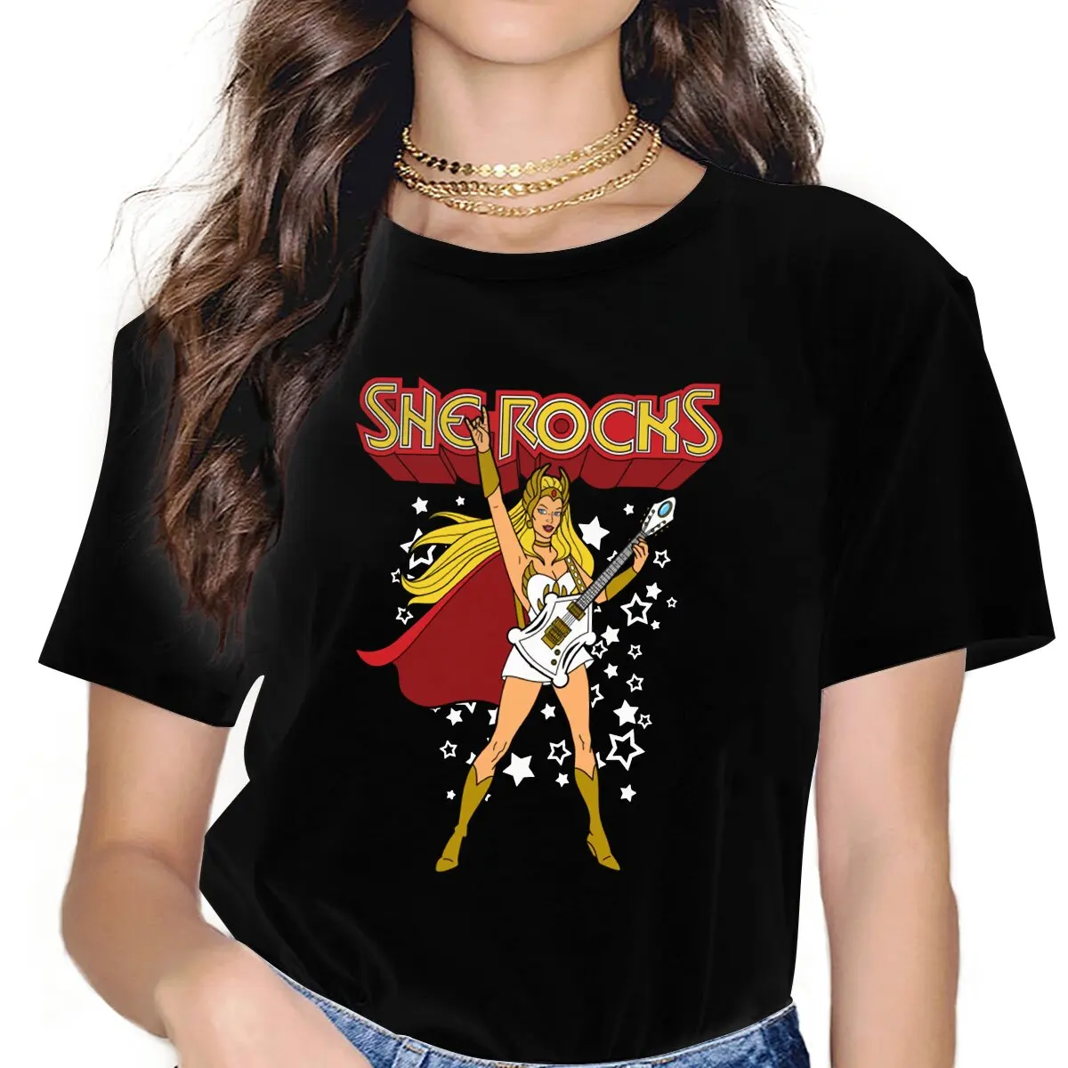 She Rocks Women Tshirts She-Ra And The Princesses Of Power Aesthetic Vintage Female Clothing Loose Graphic Clothes