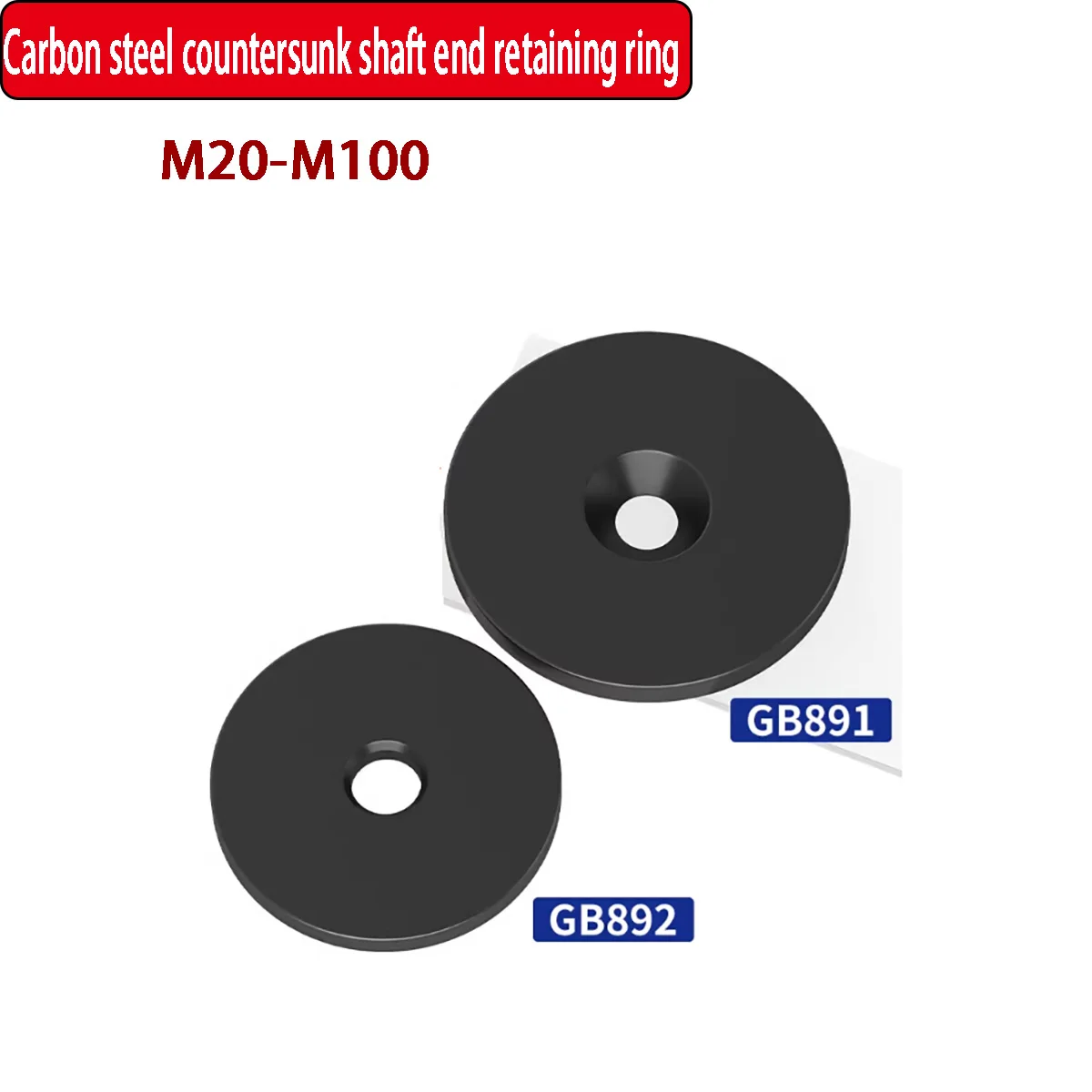 A3 Steel Black Oxidized Countersunk Head Shaft Retaining Rings - Large & Thickened Washers M20-M100