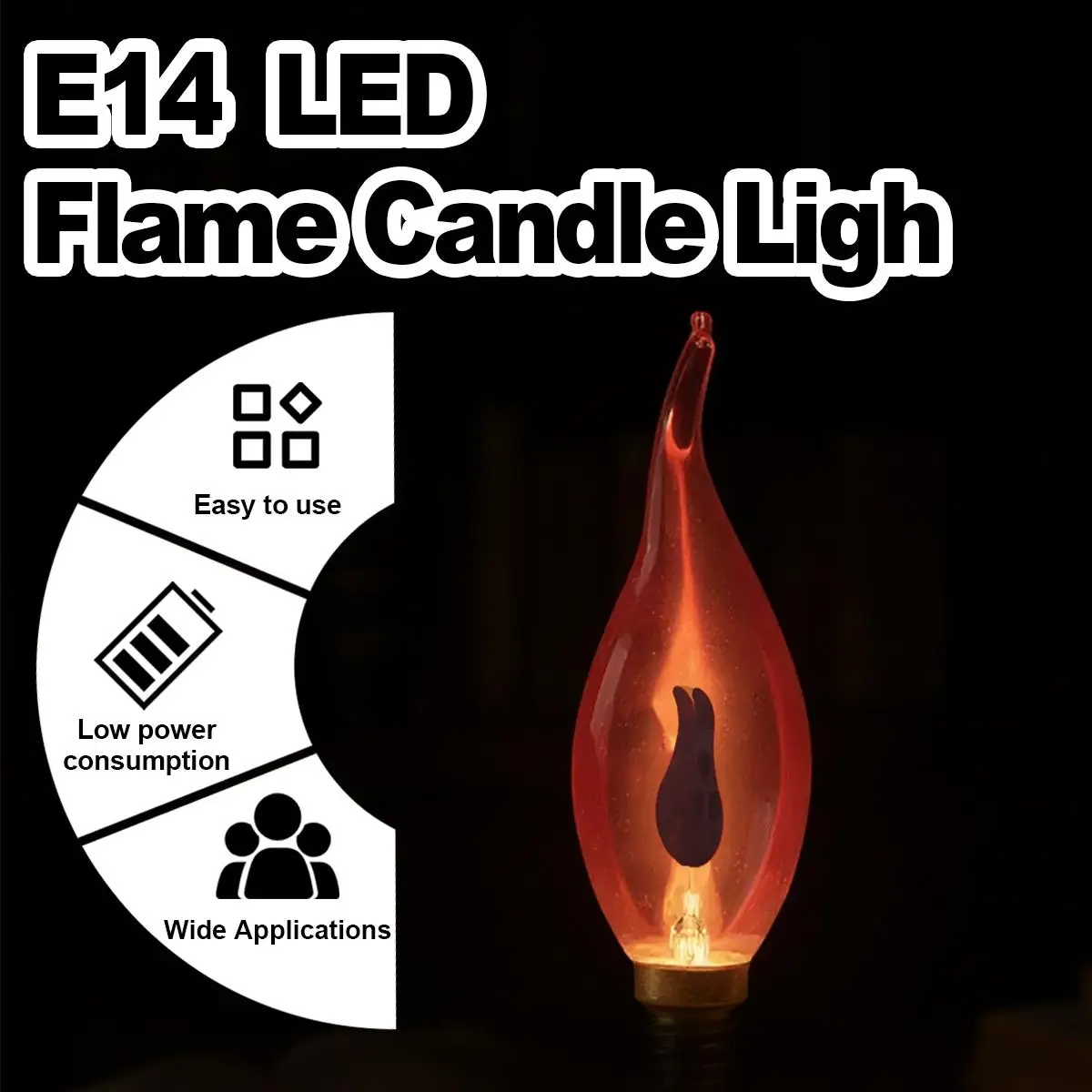 

3W E14 220V Led Flame Effect Bulb Bulbs Light Candle Home Flicker Decoration Edison Ampoules Vintage With Lamp Red Type Lighting
