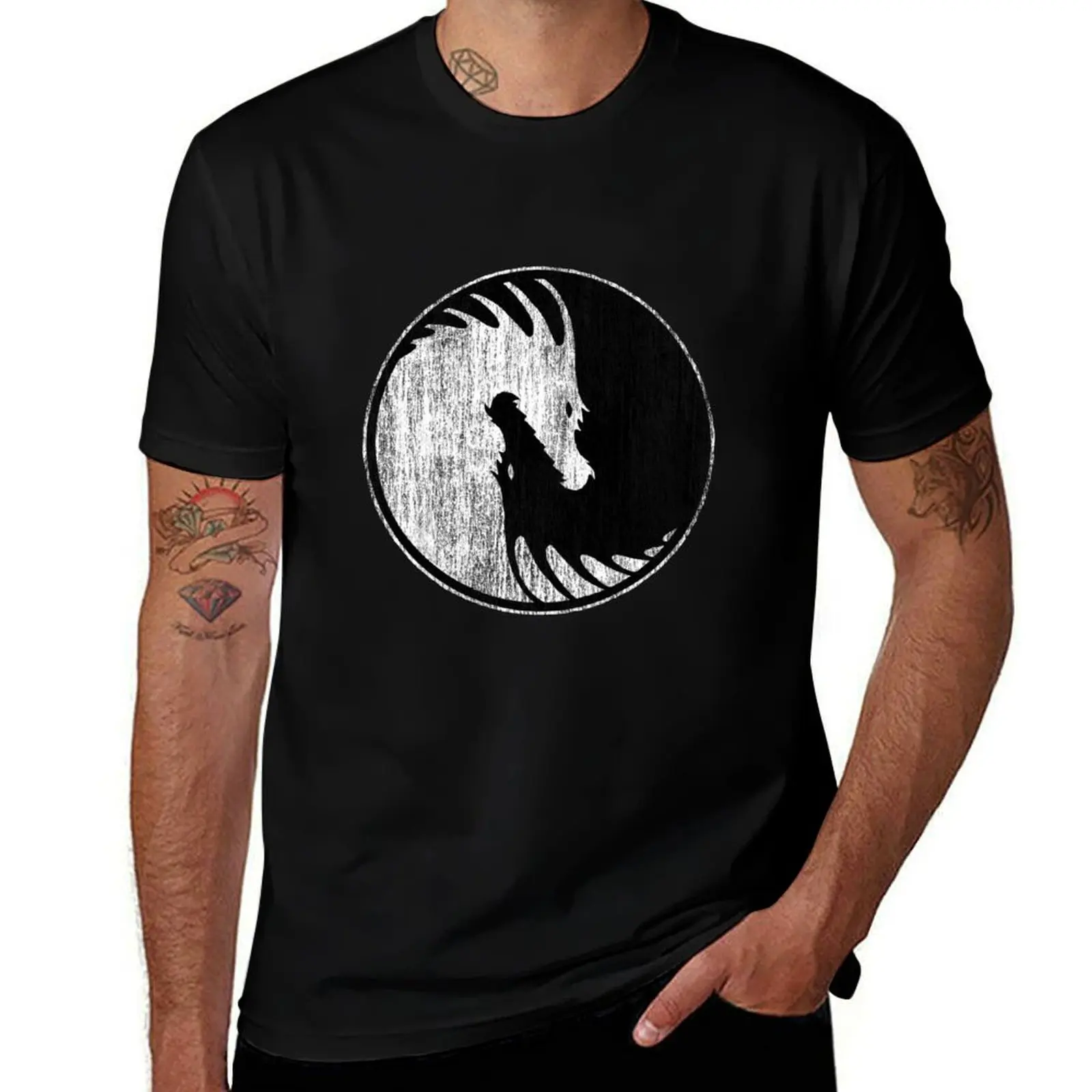 

Dragon Yin Yang - balance, equilibrium, meditation T-Shirt man t shirt heavy cotton funny t shirts cotton T-Shirt