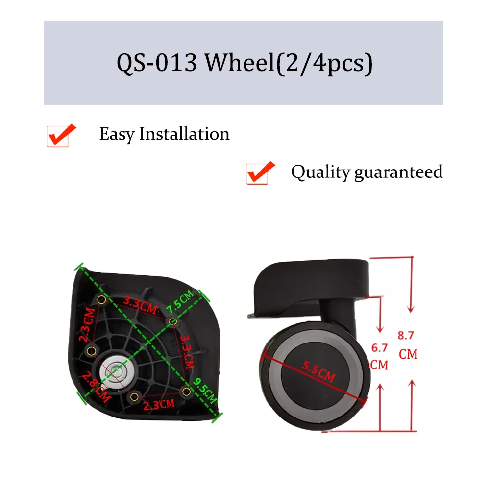 

QS-013 Universal Wheel Replacement Trolley Case Luggage Pulley Silent Smooth Shock Absorbing Convenient Accessories CasterWheel