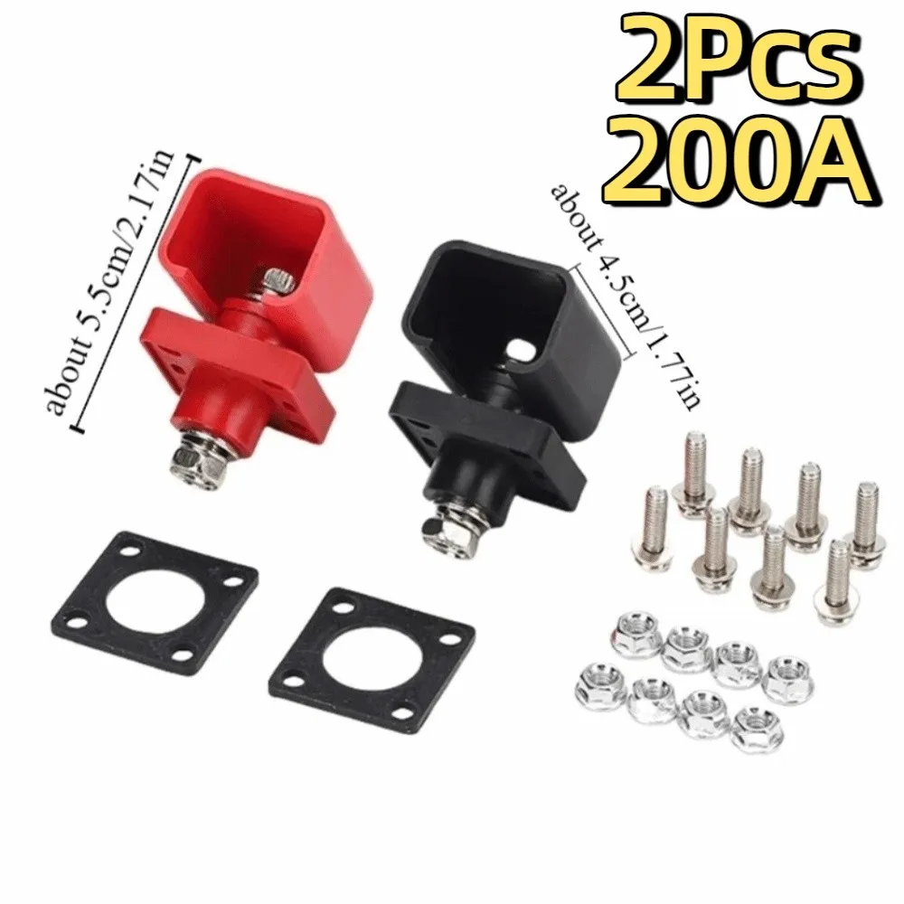 Morsettiera per batteria al litio da 2 pezzi 200A Connettore terminale di stoccaggio batteria universale interamente in rame facile da installare